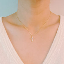 Load image into Gallery viewer, Faceted Crystal Cross Necklace