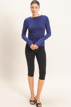 Load image into Gallery viewer, You Found Me Ruched LS Top in Deep Blue