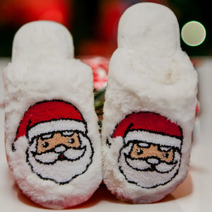 Santa Face Fur Slippers