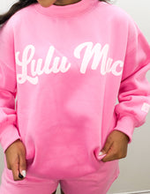 Load image into Gallery viewer, Lulu Mac Script Sweatshirt in Bubblegum/Lt Pink