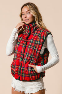 Christmas Wishes Vintage Plaid Quilted Vest