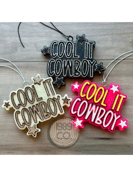 Cool It Cowboy Pink Car Freshie in Mahogany Teakwood