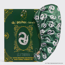 Load image into Gallery viewer, Harry Potter x Kitsch Slytherin Satin-Wrapped Hair Towel