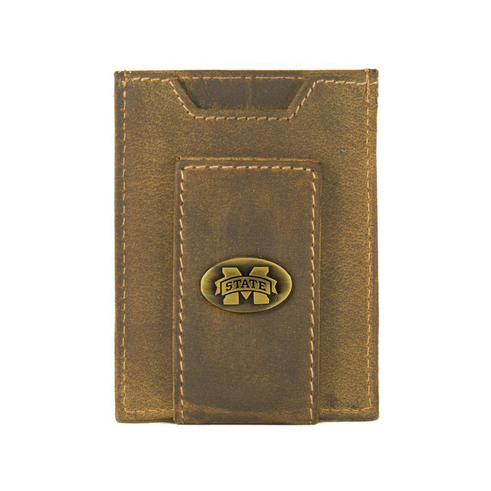 Vintage Tan Brass Mississippi State Front Pocket Wallet