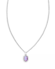 Load image into Gallery viewer, Kendra Scott Daphne Silver Framed Pendant Necklace Lilac Opal