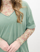Load image into Gallery viewer, Come On Fitted Sheer Mesh Lace Top in Beige Floral