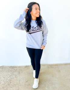 State Script Sweatshirt in Heather Grey