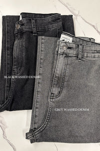 Free Falling Stretch Wide Leg Jean Grey Washed Denim