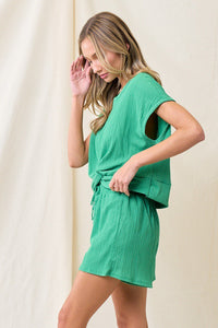 My Summer Top & Short Set Kelly Green