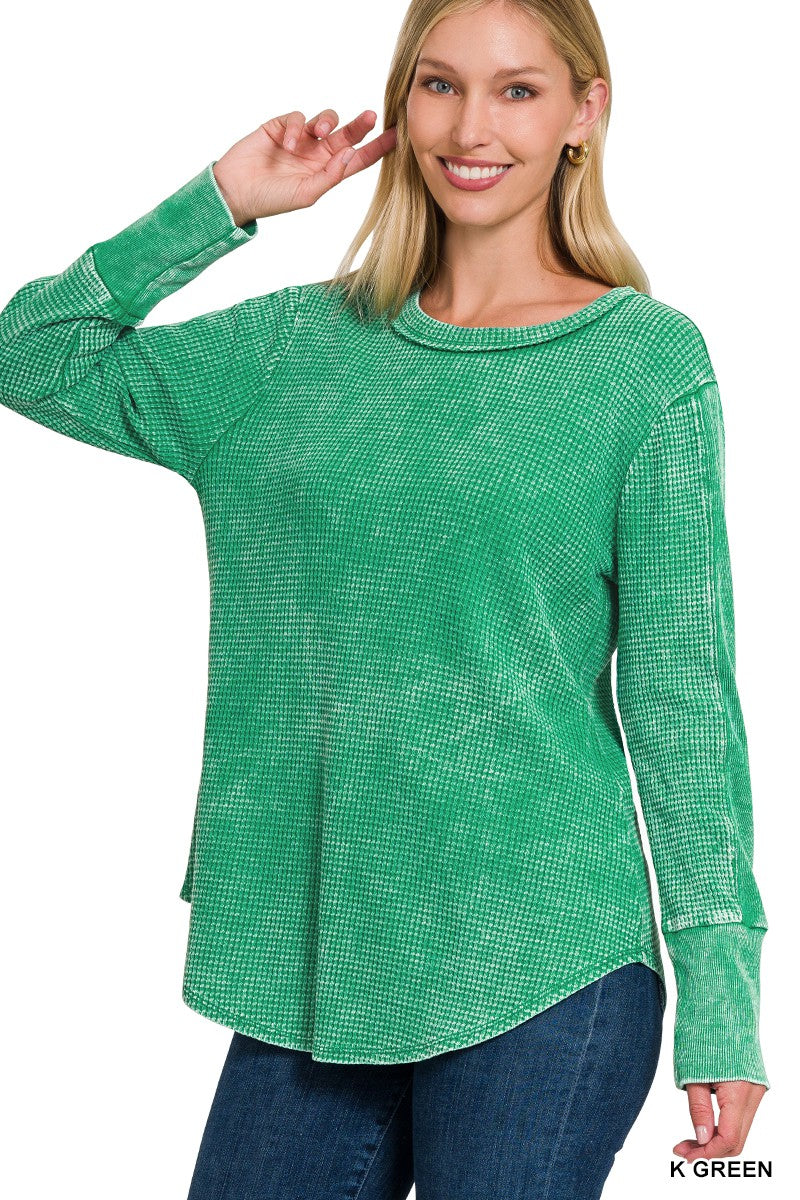 Sweet Creature Waffle Sweater K Green