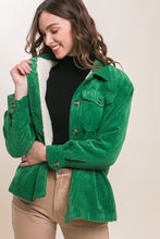 Load image into Gallery viewer, Love Me When I&#39;m Gone Corduroy Sherpa Jacket in Green