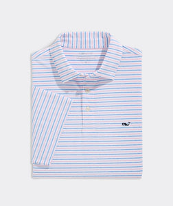 Vineyard Vines Tri-Color Bradley Sankaty Polo in White/J Blu/HIB