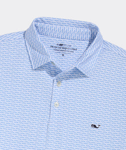 Vineyard Vines Printed Sankaty Polo in Bonefish Jake Blue