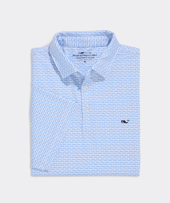 Vineyard Vines Printed Sankaty Polo in Bonefish Jake Blue