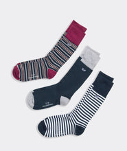 Load image into Gallery viewer, Vineyard Vines Stripe &amp; Solid 3-Pack Socks in Multi