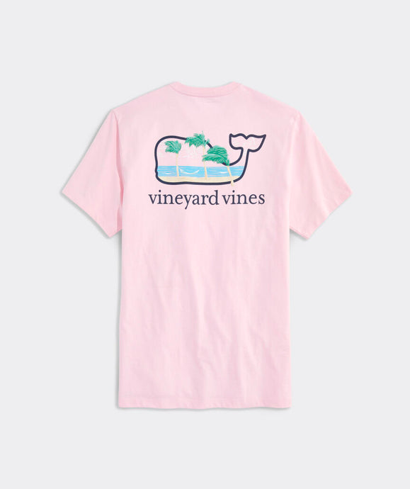 Vineyard Vines Breezy Hammock Short Sleeve Tee in Flamingo