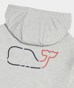 Vineyard Vines On-The-Go Whale Outline Long Sleeve Harbor Performance Hoodie Tee