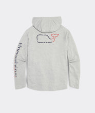 Load image into Gallery viewer, Vineyard Vines On-The-Go Whale Outline Long Sleeve Harbor Performance Hoodie Tee