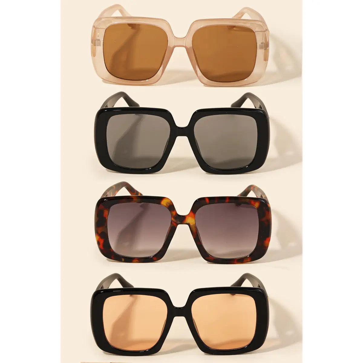 Acetate Square Frame Sunglasses Tortoise