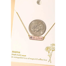 Load image into Gallery viewer, Mama Bar Pendant Necklace Pink