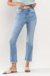 Broken Hearts High Rise Raw Crop Flare Jeans