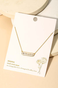 Mama Bar Pendant Necklace White