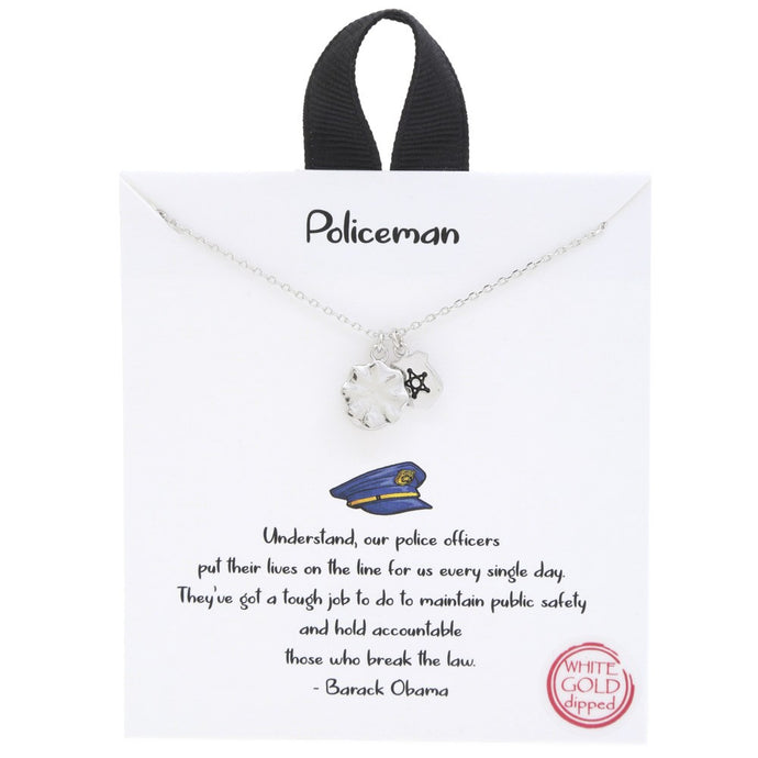 Policeman Necklace Silver