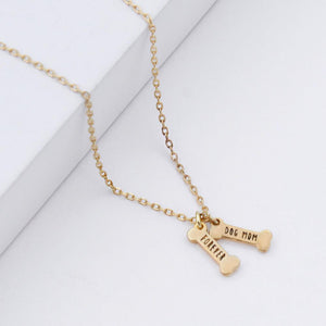 I Chews You Dog Mom Necklace Gold