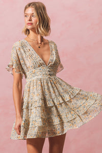 She Will Be Loved Floral Lace Back Dress