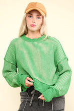 Load image into Gallery viewer, Can&#39;t Leave Here Lonely Two Tone Sweater in Green