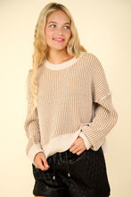 Load image into Gallery viewer, Can&#39;t Leave Here Lonely Two Tone Sweater in Ecru