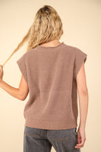 Load image into Gallery viewer, Shadow in the Sun Sweater Vest Top in Mocha