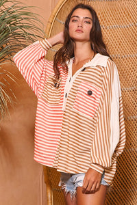 Now & Again Oversized Button Up Tunic Top