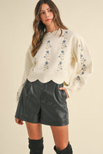 Load image into Gallery viewer, Cute Pick Embroidered Floral Sweater