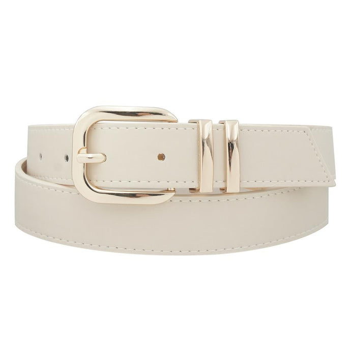 Modern Me Rounded Rectangle Buckle Belt in Khaki