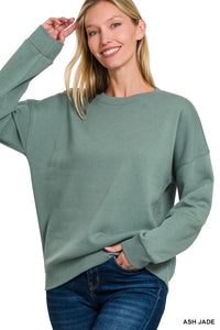 Taking Care of Myself Fleece Sweatshirt in Ash Jade