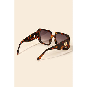 Acetate Square Frame Sunglasses Tortoise