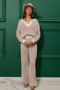 Everything I Love Ribbed Sweater and Pants Set Cinnamon