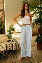 Load image into Gallery viewer, Felt Nice Striped Drawstring Wide Leg Lounge Pants-Baby Blue