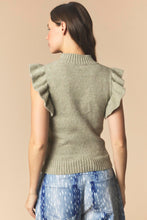 Load image into Gallery viewer, I Don't Mind Ruffle Detailed Mock Neck Vest Sweater