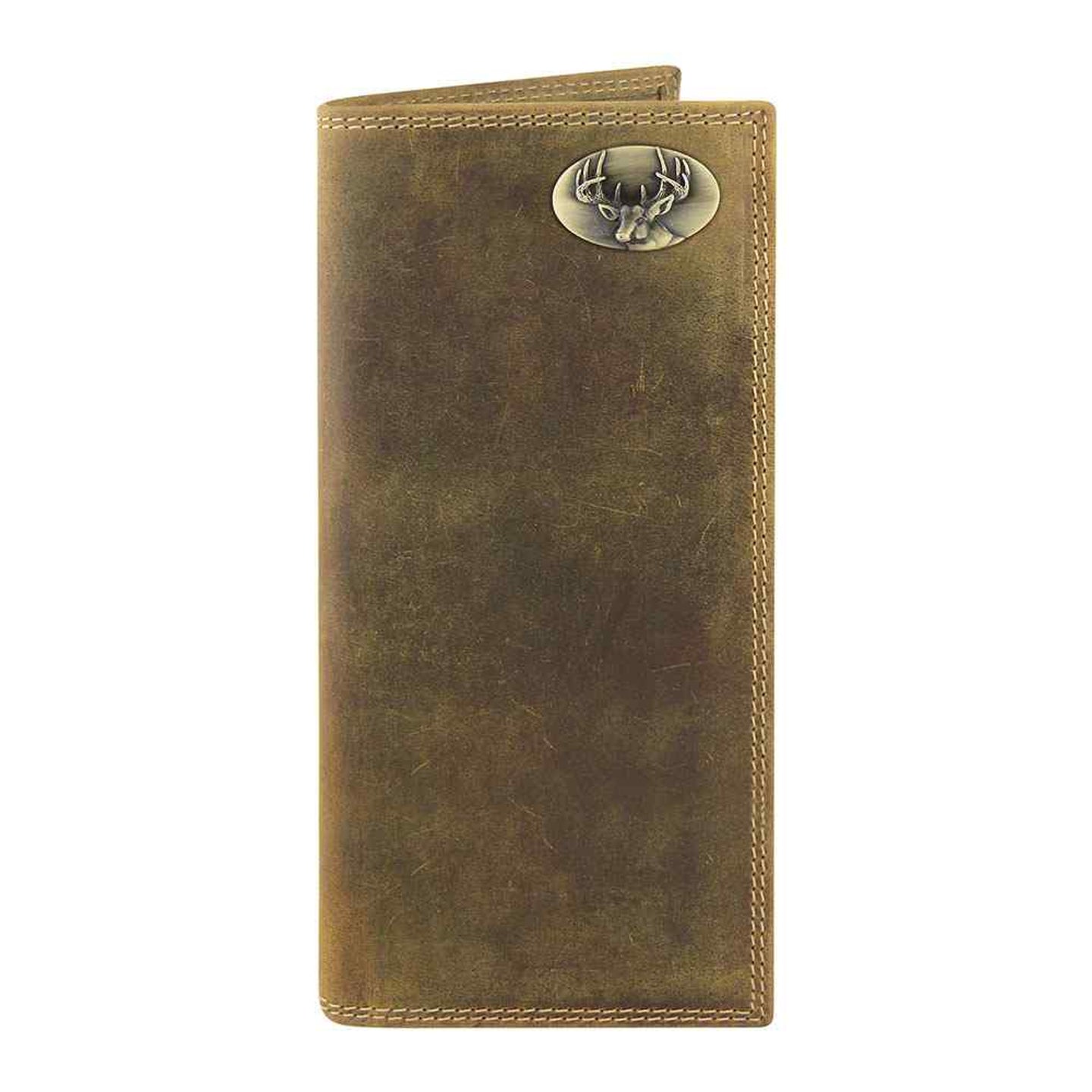 Vintage Tan Brass Brass Buck Roper Wallet