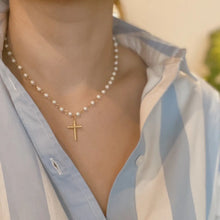 Load image into Gallery viewer, Cabled Cross Pendant Necklace