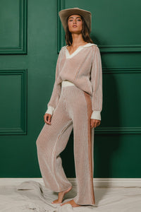 Everything I Love Ribbed Sweater and Pants Set Cinnamon