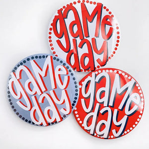 Polka Dots White Game Day Button