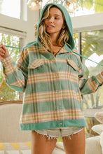 Load image into Gallery viewer, Third Time&#39;s the Charm Plaid Hooded Shacket