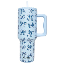 Load image into Gallery viewer, Toile Coquette Bows 38OZ Tumbler in Blue