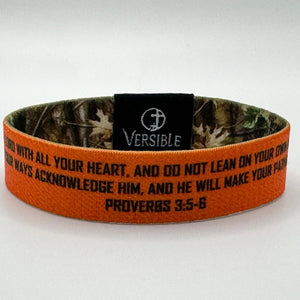 Versible Forest Camo Bible Verse Wristband