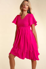 Load image into Gallery viewer, Adventure of a Lifetime Smocked Dress Hot Pink