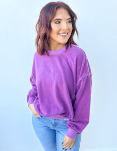 Cozy Cuddles Fleece Pullover in Lt Plum