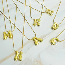 Load image into Gallery viewer, Balloon Letter Gold Initial Necklace